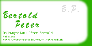 bertold peter business card